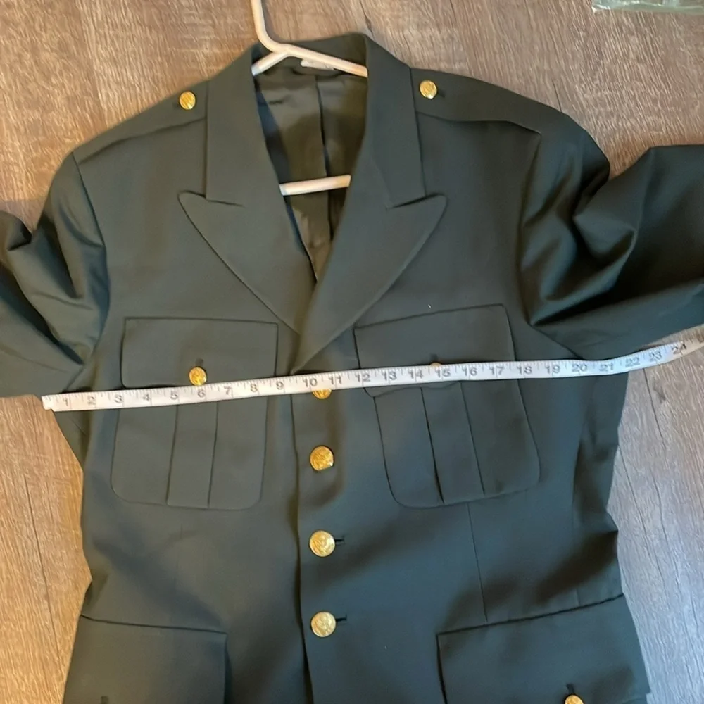 U.S Army Uniform Jacket De Rossi & Son Dress Army Green Coat Men's 43L Wool Poly